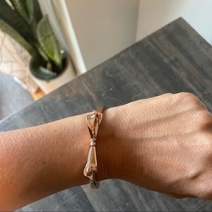 Kate Spade Rose Gold Tone Bow Bangle Bracelet